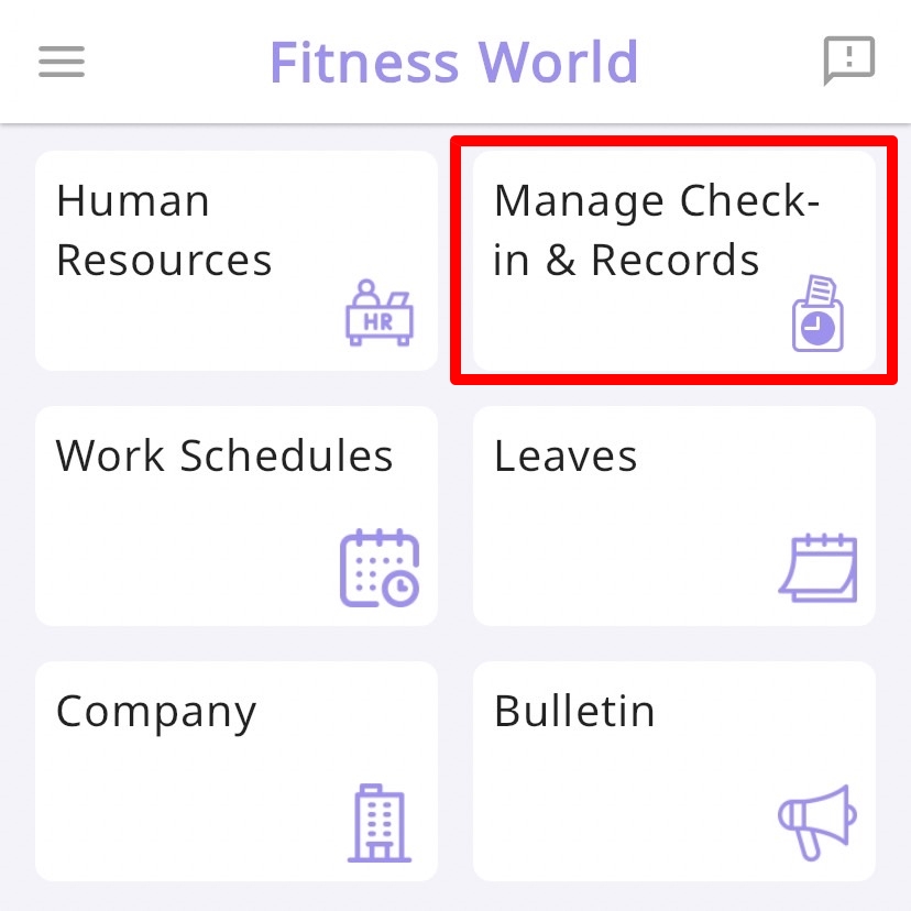 Step1: switch SwipePoint to the manager mode, then click on Manage Check-in & Records.